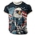 cheap Men&#039;s 3D T-shirts-Animal Letter American US Flag Eagle Fashion Athleisure Men&#039;s 3D Print T shirt Tee Street Sports Outdoor Festival American Independence Day T shirt Black White Red Crew Neck Shirt Summer Spring