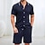 baratos Conjuntos de camisas básicas masculinas-Masculino Pólo Polo de malha Camisa de golfe Manga Curta Lapela Verão Cor Sólida / Simples Preto Azul Marinho Escuro Caqui Top Tee para Homens