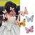 お買い得  キッズ用ヘッドピース-6個の蝶のラインストーングラデーションカラーの蝶のヘアクリップ、女の子のヘアアクセサリー
