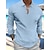 preiswerte Baumwoll-Leinenhemd-Herren Hemd leinenhemd Popover-Shirt Sommerhemd Strandhemd Schwarz Weiß Blau Langarm Glatt Kragen Frühling Sommer Casual Täglich Bekleidung