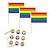 voordelige Trots decoraties-3 stuks regenboog vlaggen met 90 stuks stickers set queer lgbt lgbtq regenboog sticker homo lesbische trots parade trots maand partij carnaval home decor