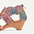 billige Sandaler til kvinder-Dame Sandaler Blomstret Konisk hæl Kraftige Hæle Cubanske hæle Kigge Tå Elegant Årgang Læder Lynlås Lilla