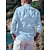 cheap Vacation-Men's Shirt Linen Shirt Summer Shirt Beach Wear Button Up Shirt Plain Casual Daily White Long Sleeve Collar Spring &amp; Summer Clothing Apparel