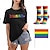 levne Košile Pride-lgbt lgbtq triko pride trička s 1 párem ponožek sada duhových vlajek lidské queer lesbické tričko pro pár unisex dospělé hrdost průvod hrdost měsíc párty karneval