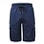 cheap Classic-Men&#039;s Cargo Shorts Sweat Shorts Drawstring Elastic Waist Plain Breathable Soft Casual Weekend Fashion Streetwear Loose Fit Denim Blue Black Micro-elastic