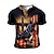 お買い得  メンズヘンリーTシャツ-アメリカの米国旗 十字架 ファッション アスレイジャー 男性用 3Dプリント Tシャツ ストリート スポーツ・アウトドア 祭り アメリカ独立記念日 Tシャツ ブラック ヘンリー シャツ 夏 春 衣類 S M L XL XXL 3XL