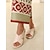 billige Sandaler til kvinder-Dame Sandaler Flade hæle Syntetisk læder Nylon klæbelukning Mandel Sort Hvid