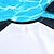 baratos Roupa de natação-Infantil Para Meninos roupa de banho Gráfico Manga Curta Ao ar livre Férias Palha Tubarão Branco + Marinho Verão Roupas 3-7 anos