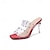 voordelige Damessandalen-Dames Sandalen Duidelijke schoenen Dagelijks Strass Naaldhak Vierkante Teen Modieus minimalisme PU Leegloper Amandel Zwart Wit