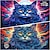 billige Blacklight Tapestries-blacklight gobelin uv reaktiv glød i mørket mælkebøtter katte trippy tåget hængende gobelin vægmaleri til soveværelset i stuen