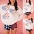 preiswerte Cosplay-Anime-Kapuzenpullover und T-Shirts für den Alltag-USA Flagge Pullover USA Flagge Für Damen Erwachsene Tag der Unabhängigkeit 4. Juli Heißprägen Casual
