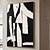 cheap Still Life Paintings-Handpainted White Black Textured Painting Oversized 3D handmade Abstract Geometric Wall Art painting Large Minimalist black white textured Painting for Living Room bedroom Wall Decor Abstract Art