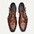 billiga Herrsandaler-Herr Sandaler Läderskor fiskare sandaler Läder Italienskt fullkornigt kohud Andningsfunktion Bekväm Halksäker Slip-on Spänne Svart Brun