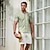 billiga Hawaiiskjorta för män-Herr Skjorta Kokosnötsträd Grafiska tryck Hög krage Blå Purpur Grön Kaki Grå Utomhus Gata Kortärmad Mönster Kläder Mode Streetwear Designer Ledigt