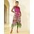 cheap Print Casual Dress-Satin Geometric Sleeveless Midi Dress