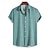 billige mænds fritidsskjorter-Herre Skjorte Button Up skjorte Casual skjorte Sommer skjorte Strandtrøje Sort Hvid Blå Grøn Grå Kortærmet Stribe Aftæpning Hawaiiansk Ferie Tøj Mode Afslappet Bekvem