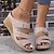 cheap Women&#039;s Sandals-Women&#039;s Wedge Platform Sandals Peep Tow Sandals Casual Cut-out Summer Slip On Shoes Comfortable Outdoor Slide Sandals Apricot Blue Pink