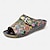 cheap Women&#039;s Sandals-Women&#039;s Sandals Slippers Plus Size Handmade Shoes Hand-painted Outdoor Daily Vacation Floral Buckle Platform Wedge Round Toe Bohemia Vintage Casual Walking Premium Leather Loafer Blue