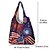 billige Håndtasker og net-Dame Posetaske Skuldertaske Hobo Bag polyester Handle ind Daglig Ferie Tryk Stor kapacitet Foldbar Letvægt Amerikansk flag Hvid / Blå Blå