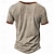 baratos Estilo étnico-Homens Tribal Impressão de bandana Camiseta Camisa Henley Manga Curta Impressão 3D Designer Étnico Férias Casual Diário Verão Primavera Urze Cinza cáqui Preta &amp; Cinzento Henley Camiseta Henley