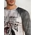 cheap Men&#039;s Henley T Shirt-T shirt Tee Henley Shirt Graphic Prints Motorcycle Henley Clothing Apparel Outdoor Casual Long Sleeve Button-Down Print Stylish Lightweight Vintage Sixties Grey And White
