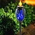 Недорогие Подсветки дорожки и фонарики-Солнечные уличные фонари с пламенем, водонепроницаемая лампа, ландшафтное украшение, освещение, верхняя полоса кристалла 13 светодиодов для тропинок в саду, вечеринок, кемпинга, барбекю