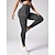 billiga Yoga Leggings &amp; Tights-Dam Yogabyxor Yoga leggings Hög midja Yoga Gymträning Pilates Trikåer Grafisk Svart Armégrön Kaki sporter Sportkläder Elastisk Smal