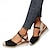 זול סנדלי נשים-סנדלי טריז קולורבלוק לנשים רצועת קרסול עגולה רצועת קרסול אבזם נעלי פלטפורמה slingback נעלי קיץ קז&#039;ואל נוחות