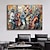 cheap Oil Paintings-Large Abstract Jazz Band Oil Painting on Canvas hand painted  Wall Art  Black Jazz Music Art painitng Custom Painting Fashion Decor for Living Room Home Decor