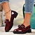billige Hyttesko til kvinder-kvinders bowknot indretning chunky hæl loafers mode preppy stil kjole sko behagelig slip on sko sort rød