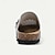 cheap Men&#039;s Clogs &amp; Mules-Men&#039;s Clogs &amp; Mules Flat Sandals Leather Breathable Comfortable Slip Resistant Loafer Buckle Brown Khaki