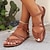 billige Flate sko til kvinner-flate sandaler for damer sandaler med stropper boho sommer strandsko pluss størrelse romerske sandaler gå pu ankelstropp brun svart hvit