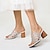 ieftine Sandale de Damă-Pentru femei Tocuri Sandale Bling Bling Pantofi Sandale de cristal Nuntă Petrecere Birou Vară Piatră Semiprețioasă Toc Înalt Toc Îndesat Pantofi vârf deschis Elegant Modă Luciu PVC Loafer Argintiu