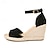 levne Dámské sandály-dámské sandály na klínku ležérní boty na platformě s otevřenou špičkou pohodlí plážové boty na klínku meruňkově černé sandály