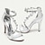 cheap Wedding Shoes-Women&#039;s Wedding Shoes Bling Bling Stilettos Sparkling Shoes Bridal Shoes Rhinestone Ankle Strap Heel Open Toe Elegant Satin Zipper Silver Black White