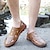 Χαμηλού Κόστους Ανδρικά Σανδάλια-ανδρικά pu δερμάτινα σανδάλια καλοκαιρινά σανδάλια χειροποίητα παπούτσια περπάτημα casual διακοπές παραλία αναπνέει άνετα αντιολισθητικά αντιολισθητικά παπούτσια κόκκινο καφέ μαύρα χακί