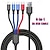 voordelige Mobiele telefoonkabels-4 in 1 usb-kabel voor iphone 3 in 1 usb a naar micro usb/type c/8 pin oplader kabel 3a snel opladen cabl voor huawei samsung xiaomi