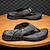cheap Men&#039;s Sandals-Men&#039;s Leather Sandals Summer Sandals Slippers &amp; Flip-Flops Retro Walking Casual Daily Vacation Beach Comfortable Shoes Dark Grey Dark Brown