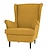 رخيصةأون IKEA أغلفة-غطاء كرسي Strandmon مصنوع من القطن بنسبة 100% بظهر مجنح وأغطية منزلقة مبطنة بلون موحد من سلسلة IKEA