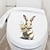 お買い得  ウォールステッカー-かわいいウサギのトイレ トイレステッカー 取り外し可能なトイレ トイレ 浴室トイレ トイレ ホームデコレーションステッカー