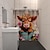 cheap Shower Curtains-180cm Cute Cow Shower Curtain with Wooden Panel and Colorful Flowers - for Home, Homestay, Bathroom, Bathtub Partition - Waterproof Quick-Drying Polyester Fabric - Decorative Hook Shower Curtain