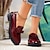 billige Hyttesko til kvinder-kvinders bowknot indretning chunky hæl loafers mode preppy stil kjole sko behagelig slip on sko sort rød