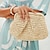 abordables Cabas et fourre-tout-Femme Sac d&#039;épaule Sac à main Pochette Mini Sac de Poignet Sac de paille Paille Soirée Vacances Plage Chaîne Grande Capacité Multi-portage Couleur unie Tissé blanc Chameau