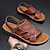 levne Pánské sandály-pánské pu kožené sandály pantofle černé hnědé letní sandály vycházkové ležérní dovolená pláž prodyšné pohodlné protiskluzové boty