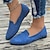 billige Slip-ons og loafers til kvinner-slip-on loafers i gult semsket skinn for kvinner - komfortable fritidsklær for hverdagsbruk