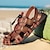 voordelige Herensandalen-leren herensandalen zwarte zomersandalen sandalen met gesloten teen casual vakantie strand ademende elastische bandschoenen geelbruin