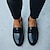 cheap Women&#039;s Slip-Ons &amp; Loafers-Women&#039;s Loafers Classic Loafers Daily Solid Color Block Heel Round Toe Vintage Casual Walking PU Loafer Black
