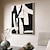 cheap Still Life Paintings-Handpainted White Black Textured Painting Oversized 3D handmade Abstract Geometric Wall Art painting Large Minimalist black white textured Painting for Living Room bedroom Wall Decor Abstract Art