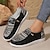 billiga Lätta damskor-damer med grekiskt tryck canvas loafers slip on lätt mjuk sula promenadskor låga komfort skor svart khaki grå