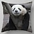 billige dyrestil-søt panda dekorative putetrekk 1 stk mykt firkantet putetrekk putetrekk for soverom stue sofa sofa stol huahua
